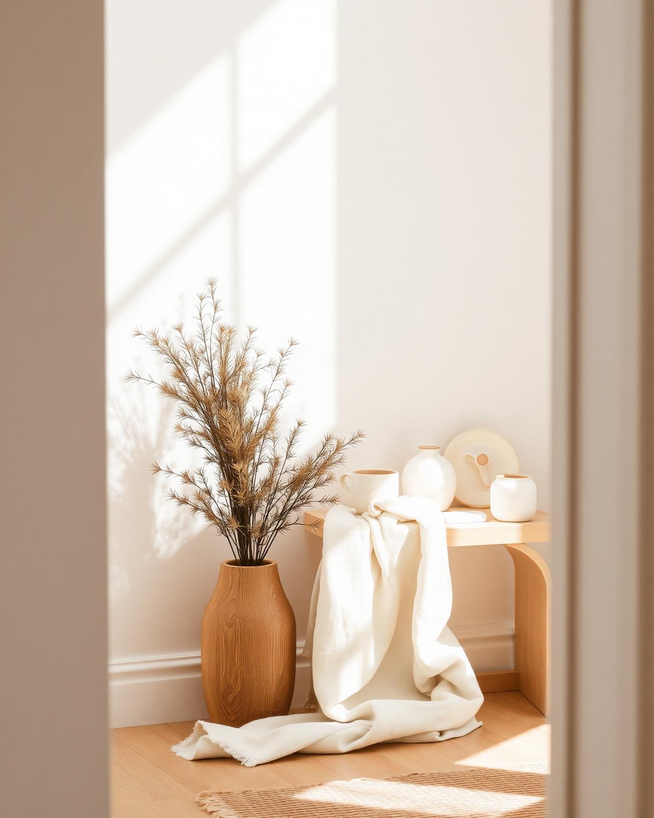 A calm, sunlit corner of a tidy modern home