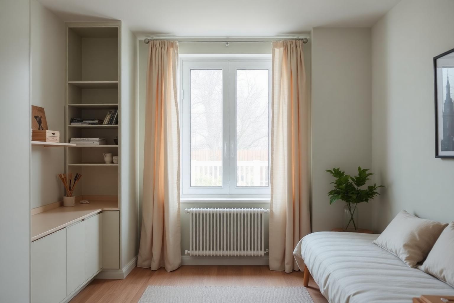 Bright minimal tiny apartment with smart storage and lots of natural light